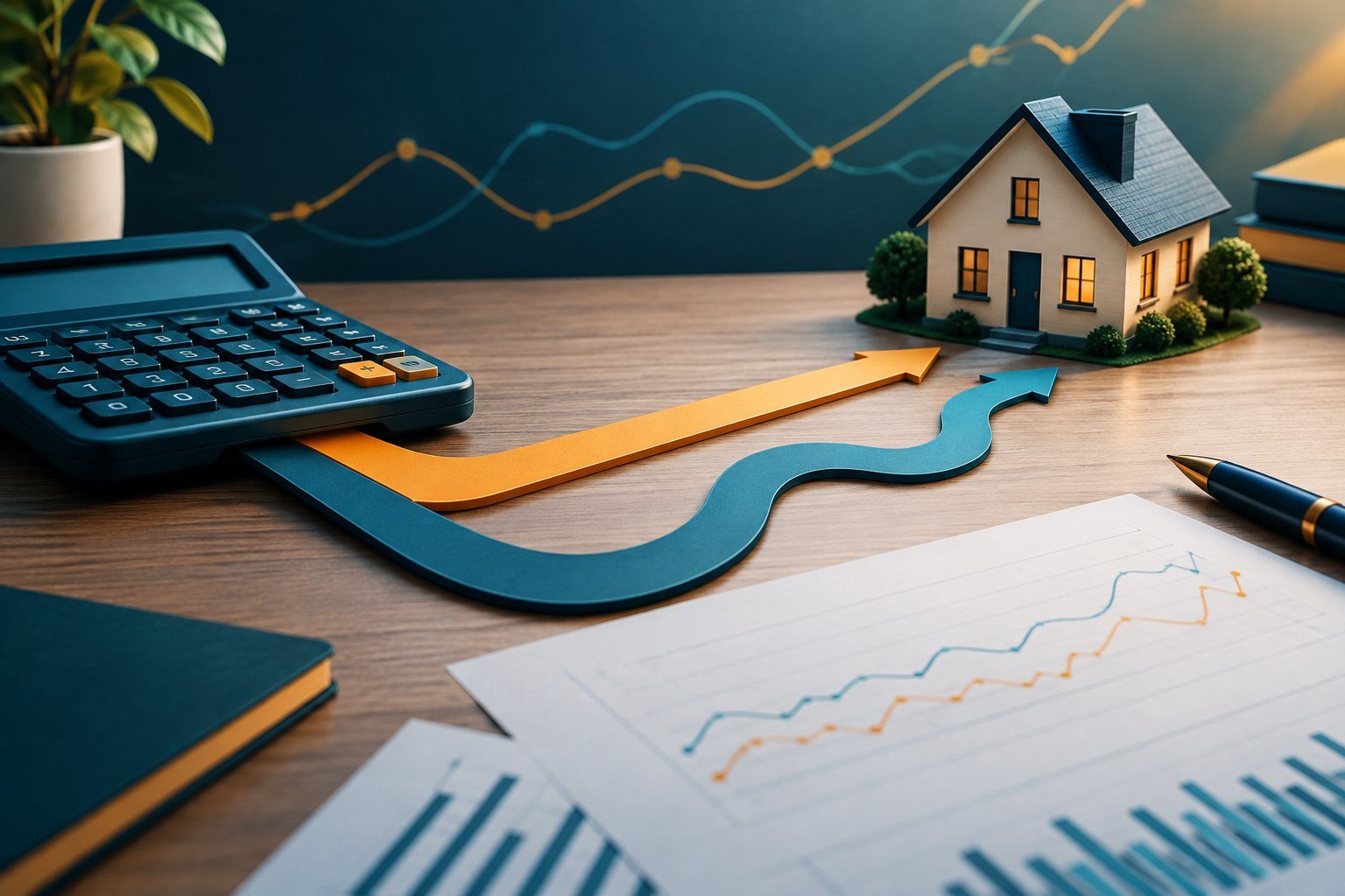 Illustration comparing a stable fixed interest rate and a changing variable interest rate